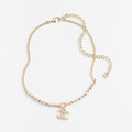 18K  Chanel Pink Crystal Necklace