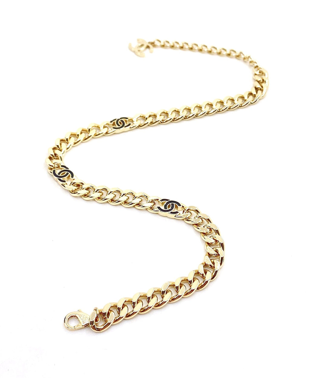 18K Black  Chanel Chain Necklace