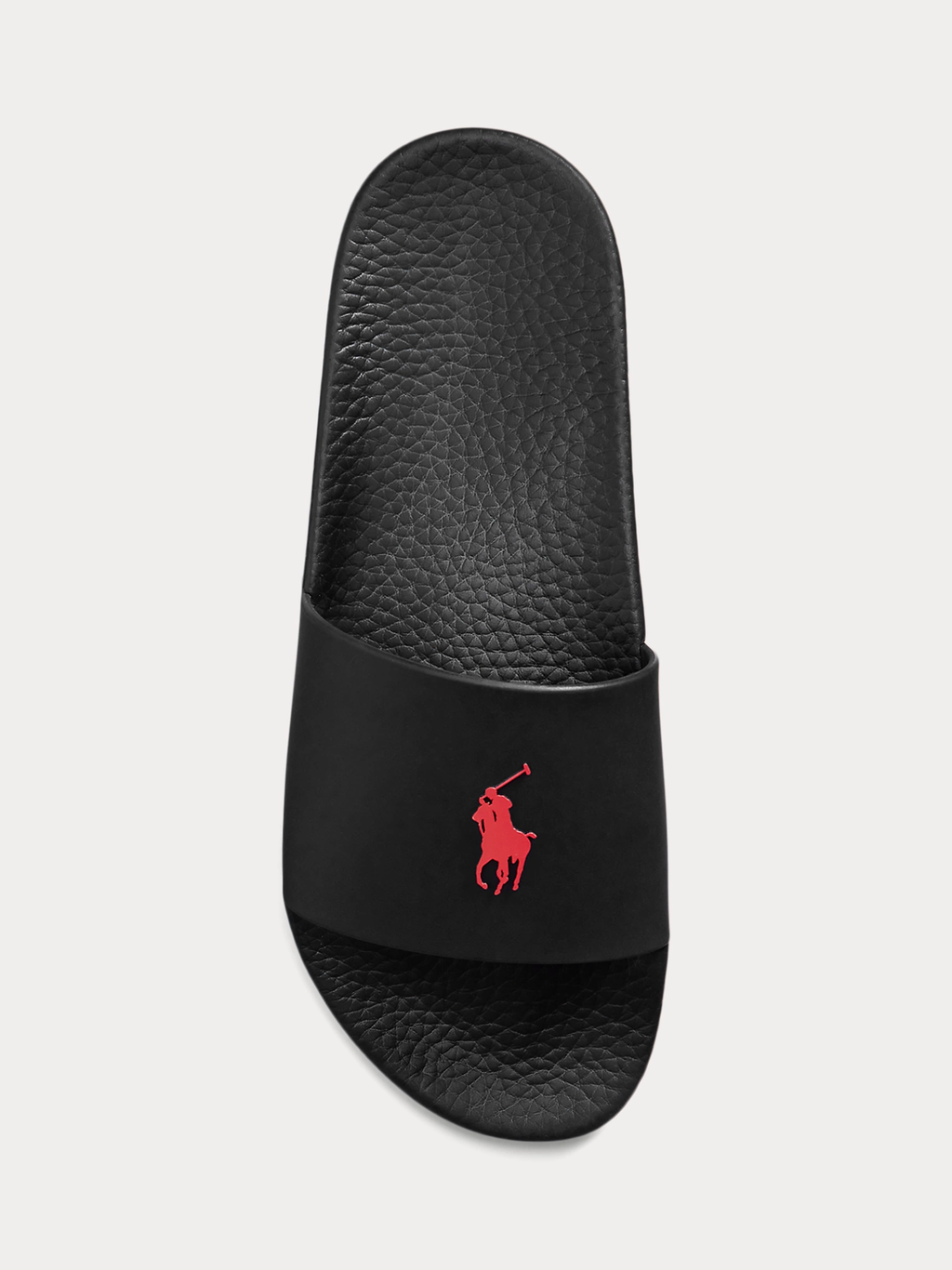 RALPH LAUREN Signature Pony Slides Black/Red