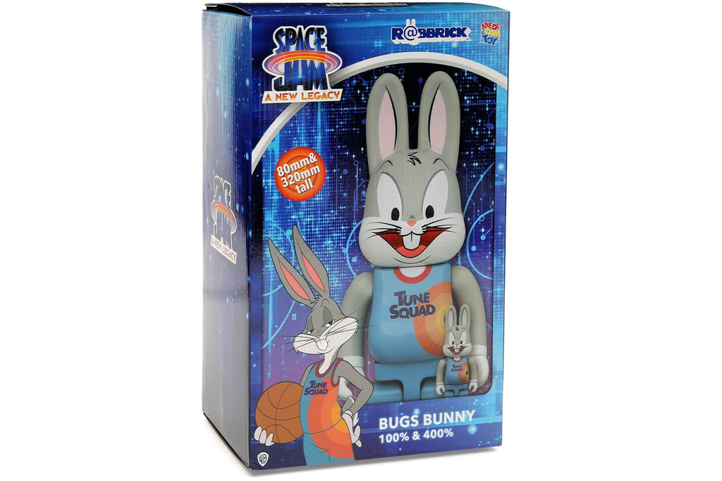 Rabbrick Space Jam: A New Legacy Bugs Bunny Figure Set - 100% & 400%, Grey