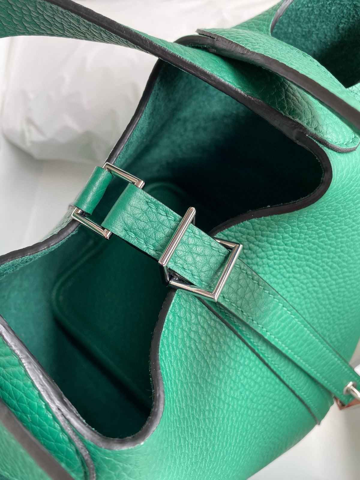 HERMES PICOTIN LOCK 18 EMERALD TOGO GOLD HARDWARE
