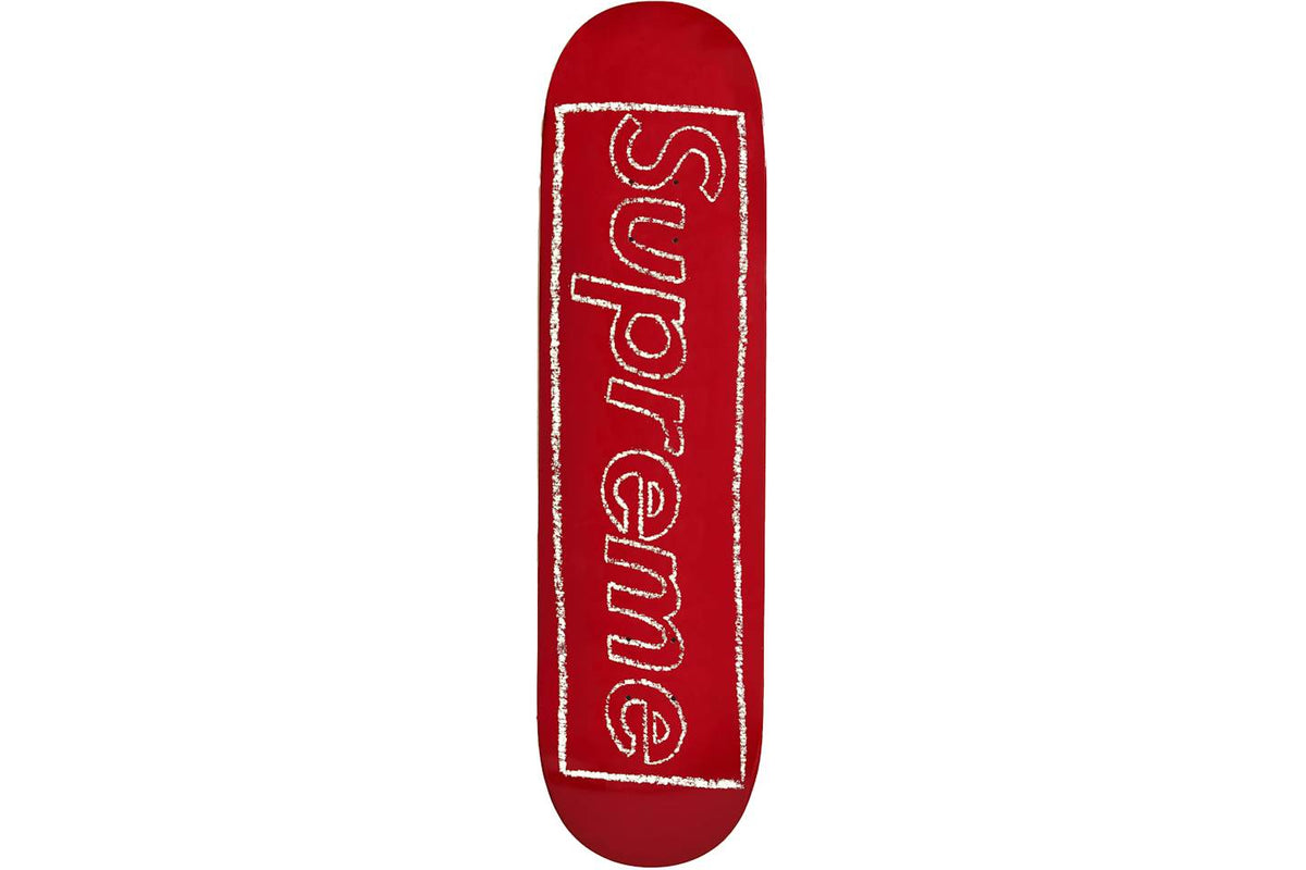 Supreme KAWS Chalk Logo Skateboard Deck - Red
