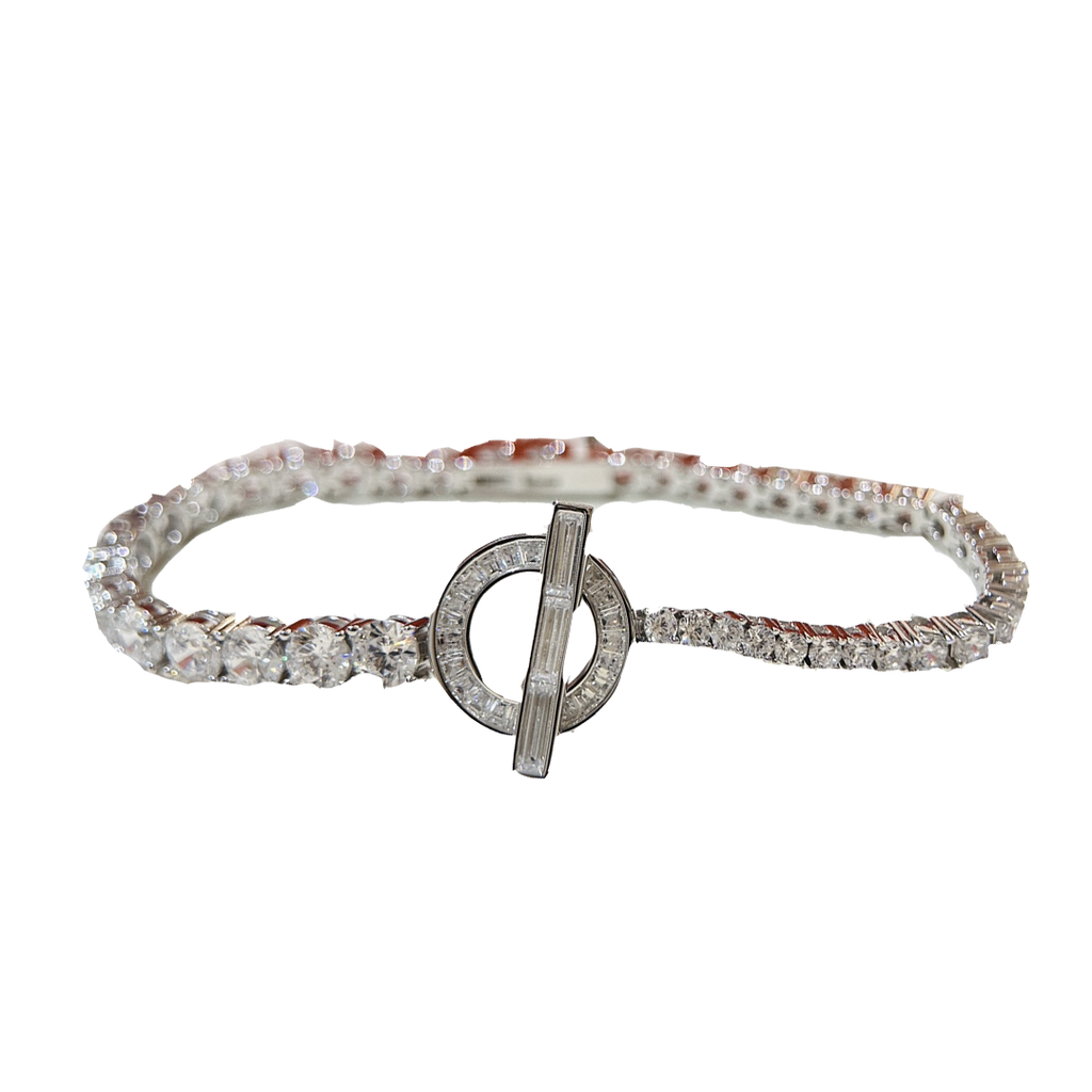 18K Finesse Link Diamond Hermes Bracelet