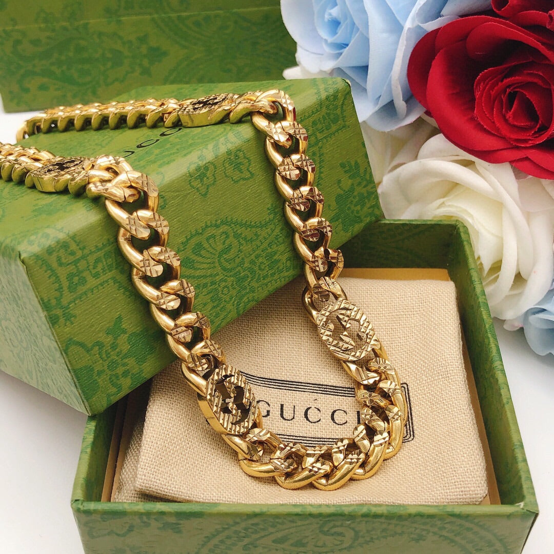 18K Double Gucci Chain Necklace