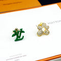 18K Louis Vuitton Blossom Green Diamond Earrings