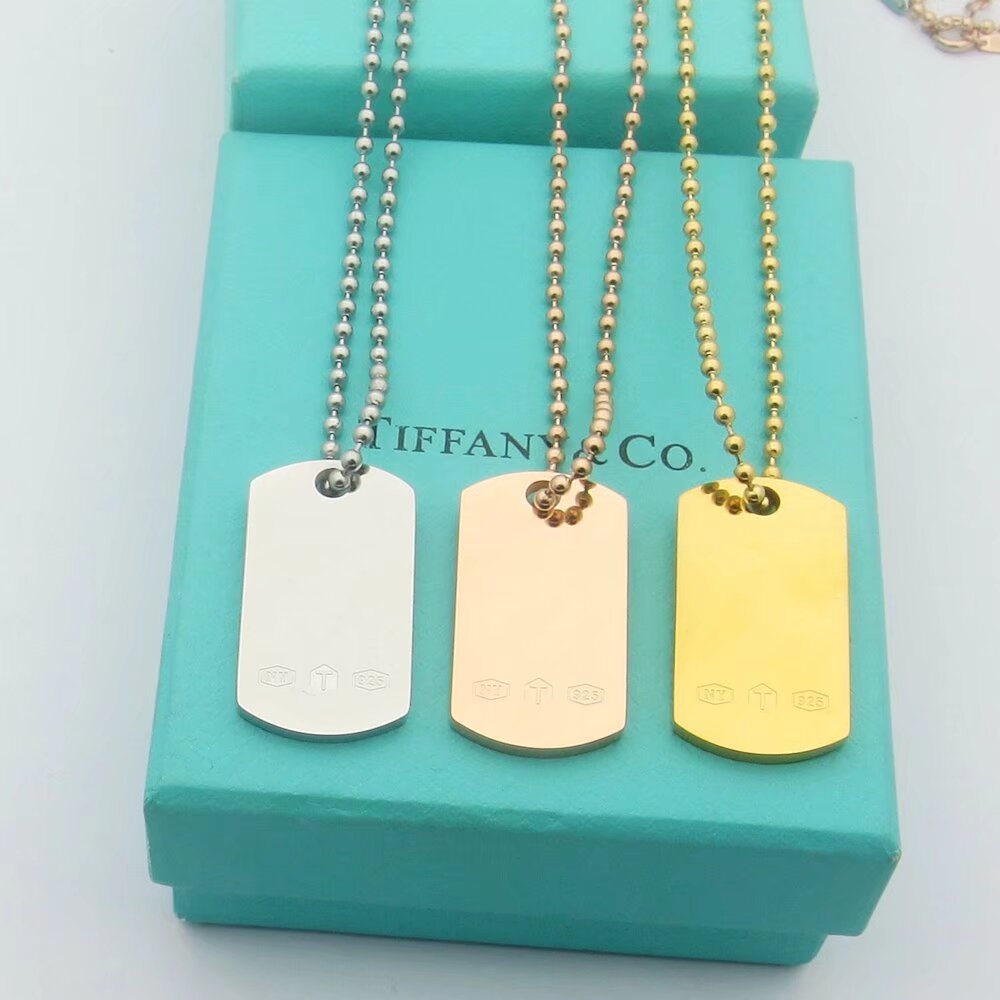 18K Tiffany 1837 Makers I.D. Tag Pendant Necklace