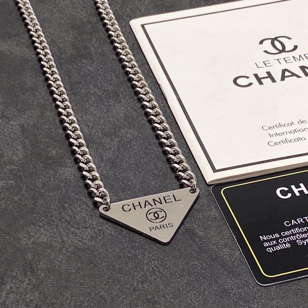 18K  Chanel Triangle Necklace