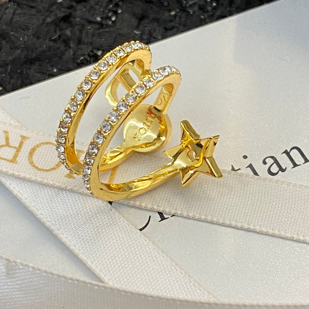 18K Dior Star Pearl Ring