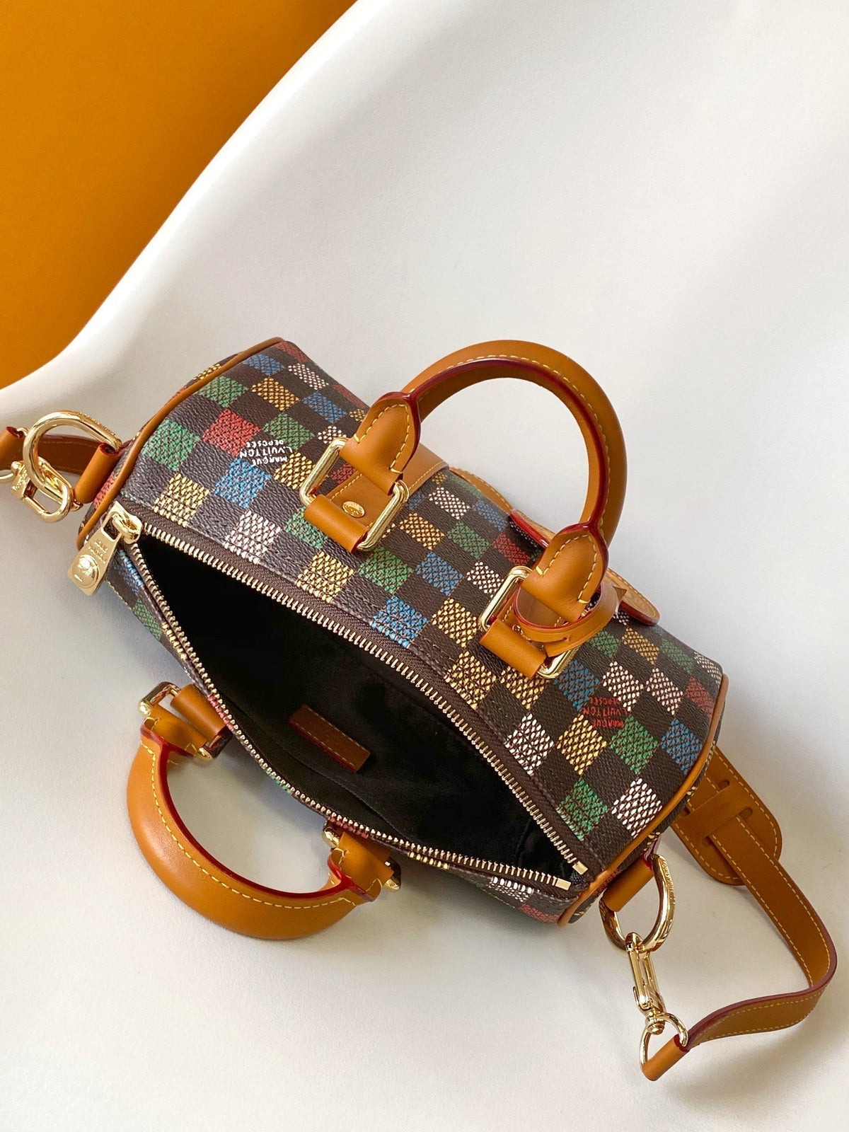 LOUIS VUITTON LV 25S KEEPALL BANDOULIÈRE BAG 25 IN MULTIPLE LV VERT DAMIER EBENE CANVAS