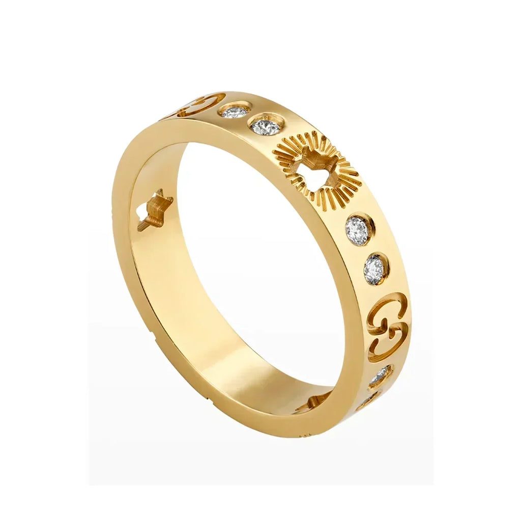 18K Double Gucci Icon Diamonds Ring