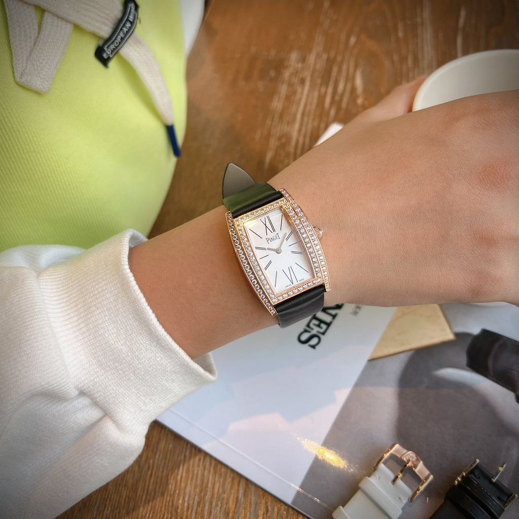 Piaget Black Rose Gold Strap Watch