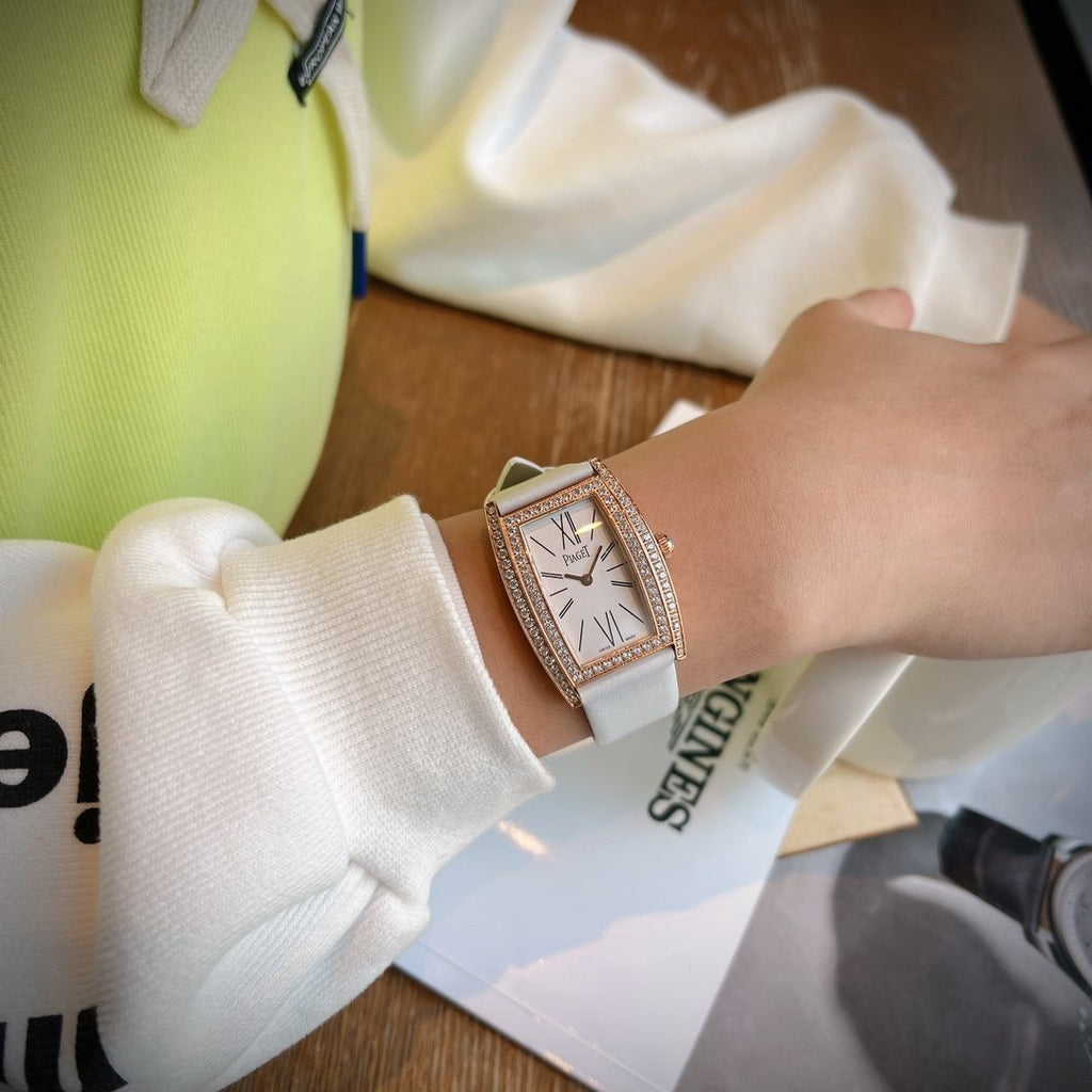 Piaget Black Rose Gold Strap Watch