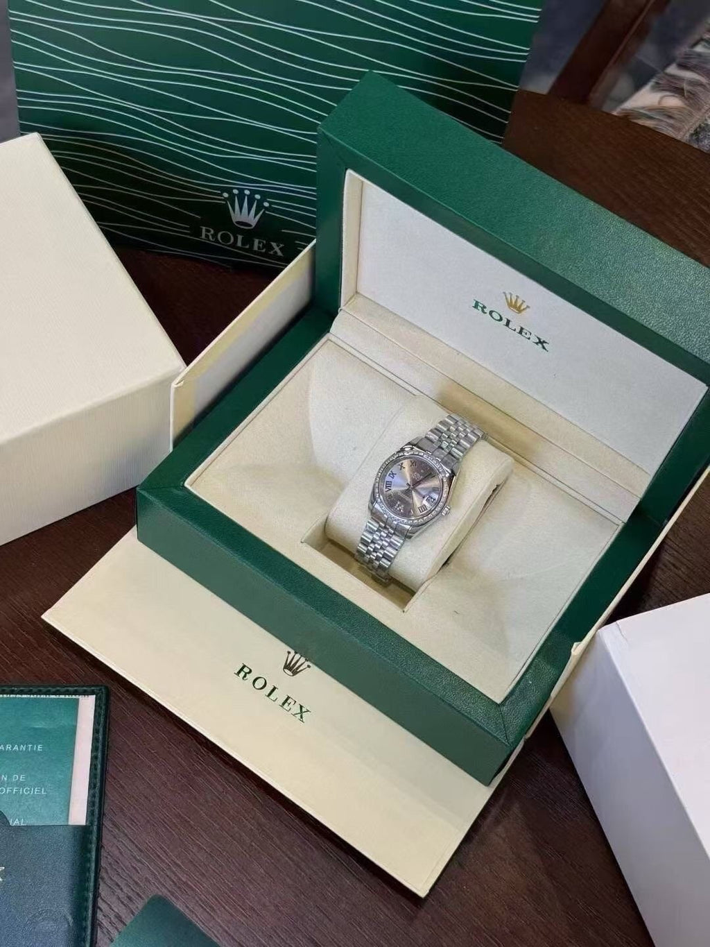 Rolex Gray Roman Dial Watch
