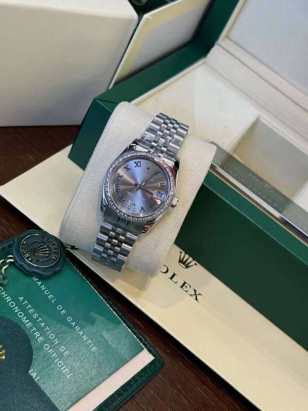 Rolex Gray Roman Dial Watch