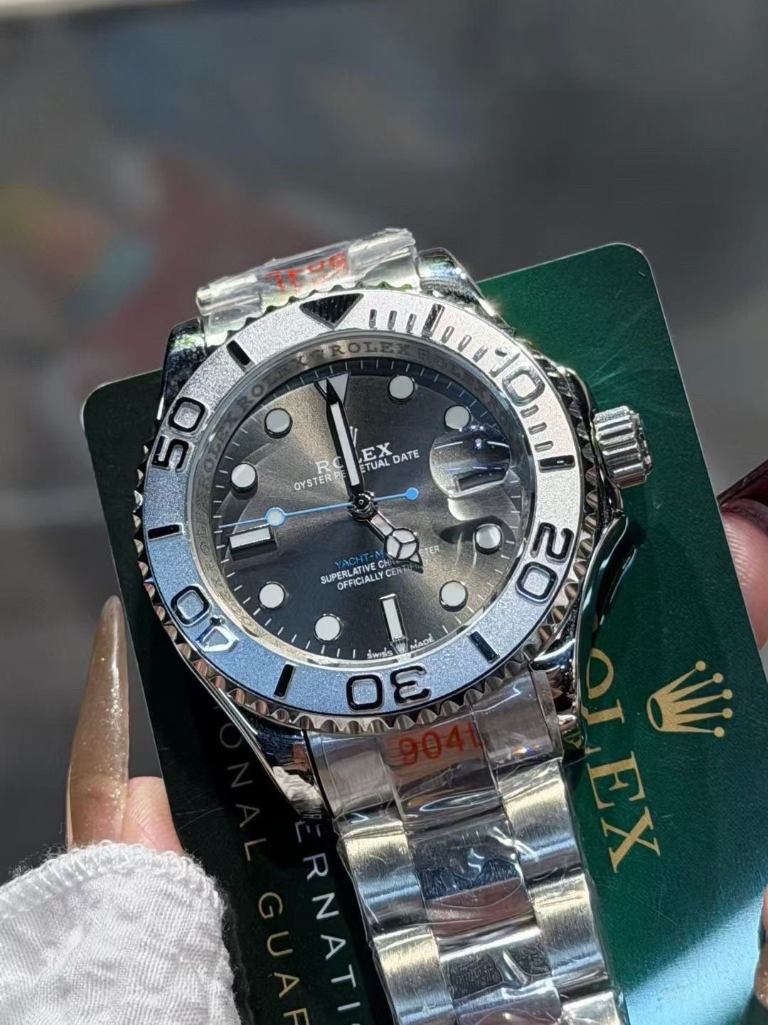 Rolex Blue Dial Silver Bracelet Watch