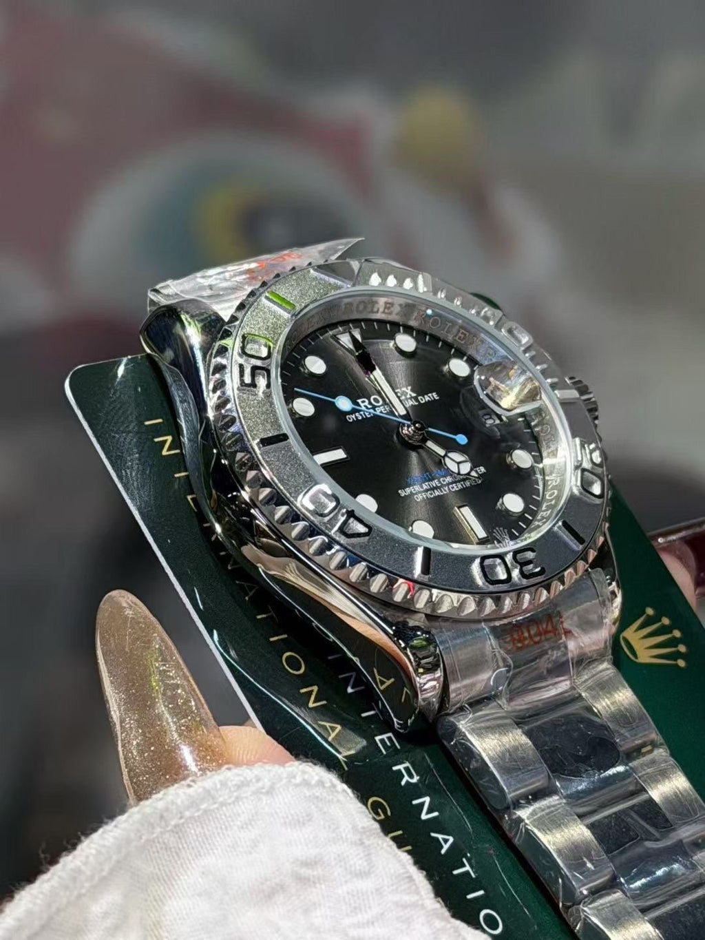Rolex Blue Dial Silver Bracelet Watch