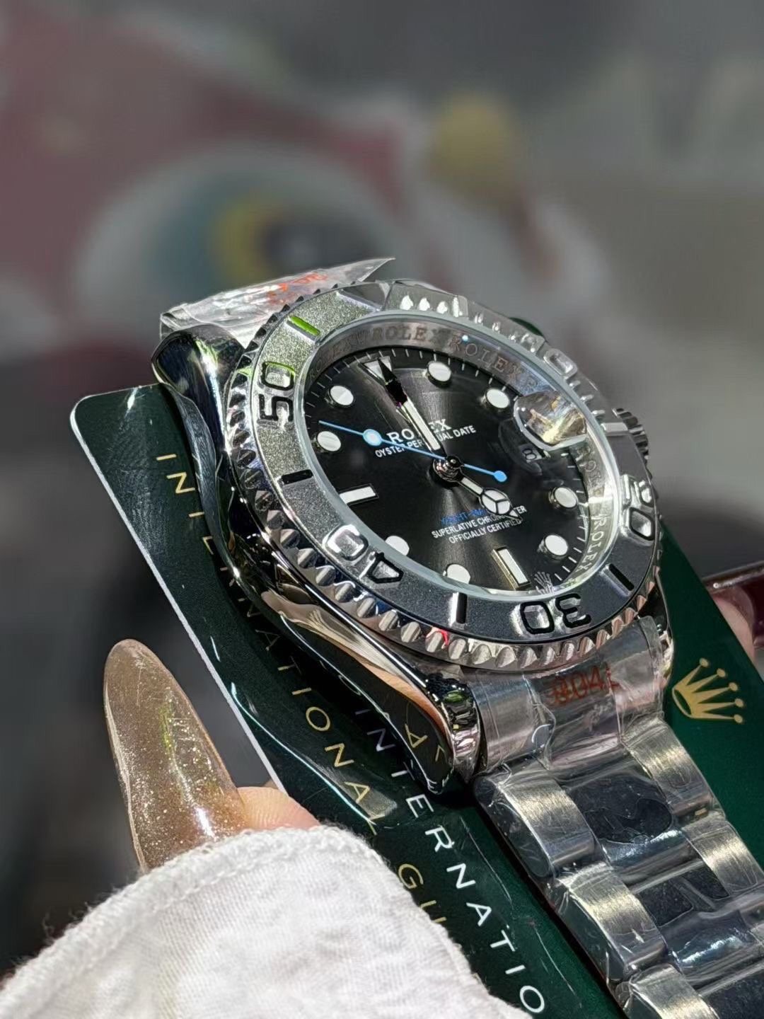 Rolex Blue Dial Silver Bracelet Watch