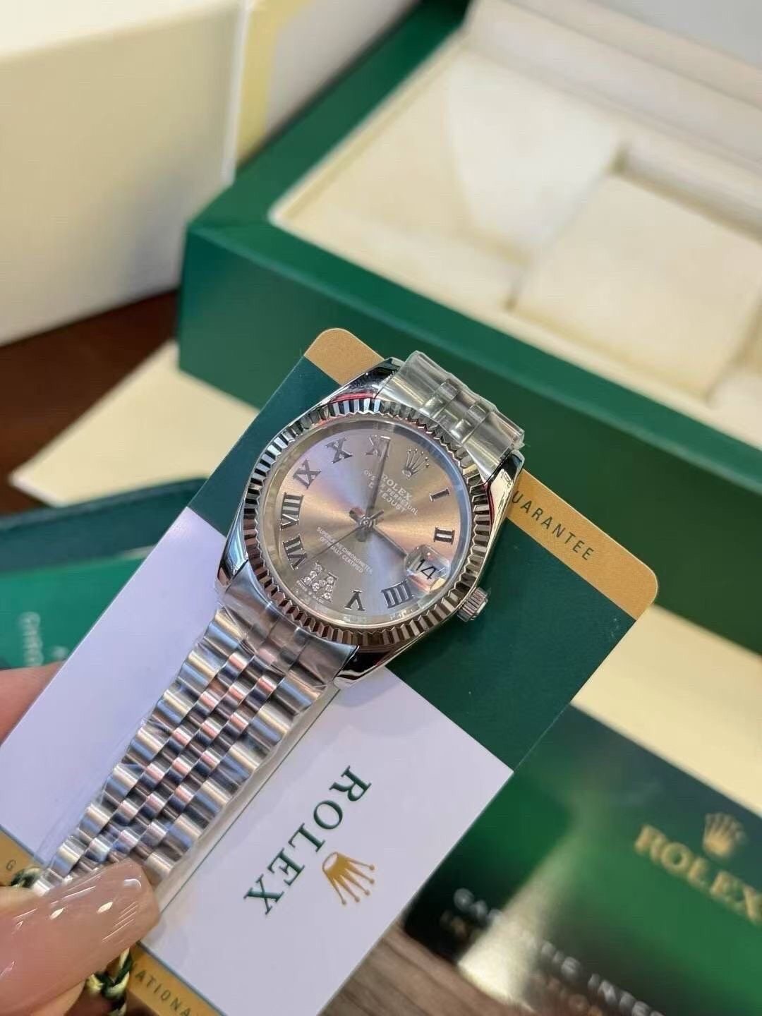 Rolex Pearlescent Gray Dial Watch