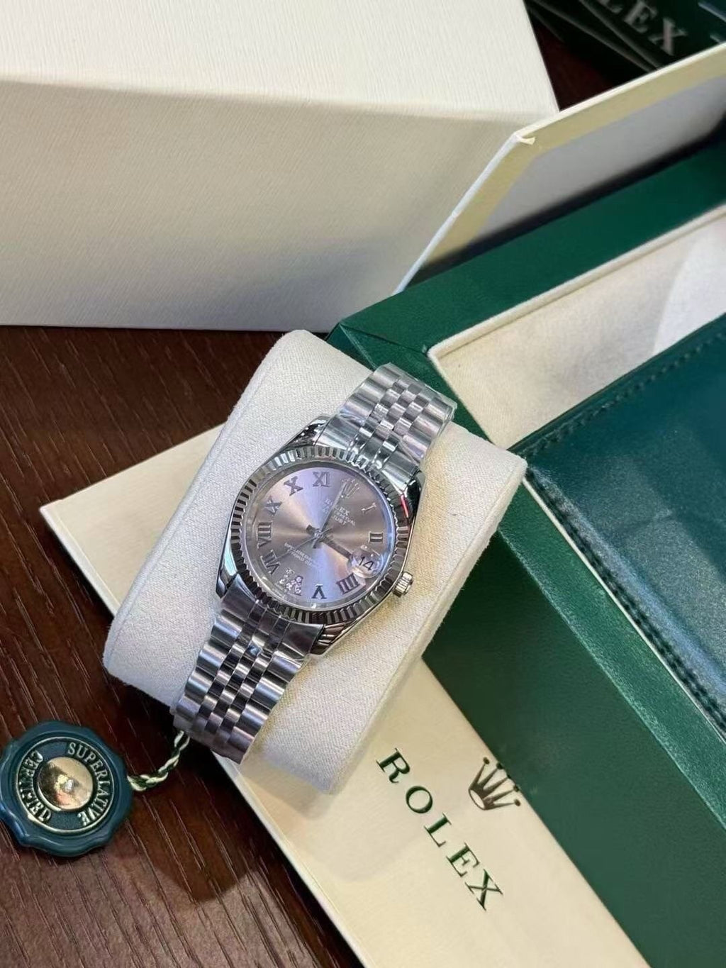Rolex Pearlescent Gray Dial Watch