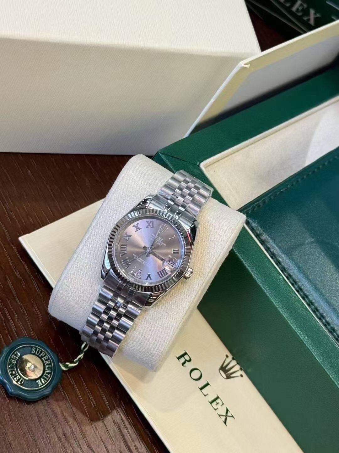 Rolex Pearlescent Gray Dial Watch