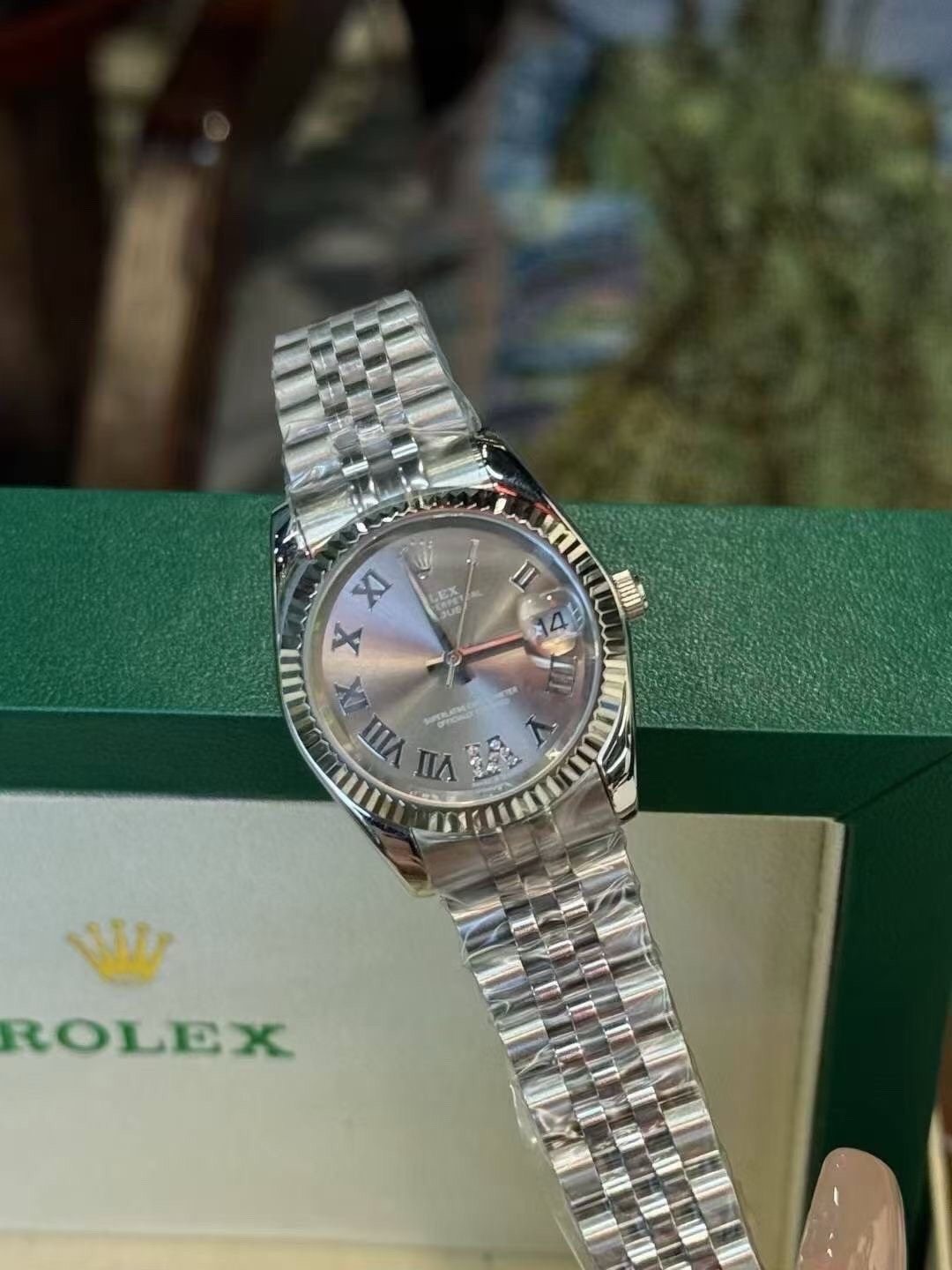 Rolex Pearlescent Gray Dial Watch