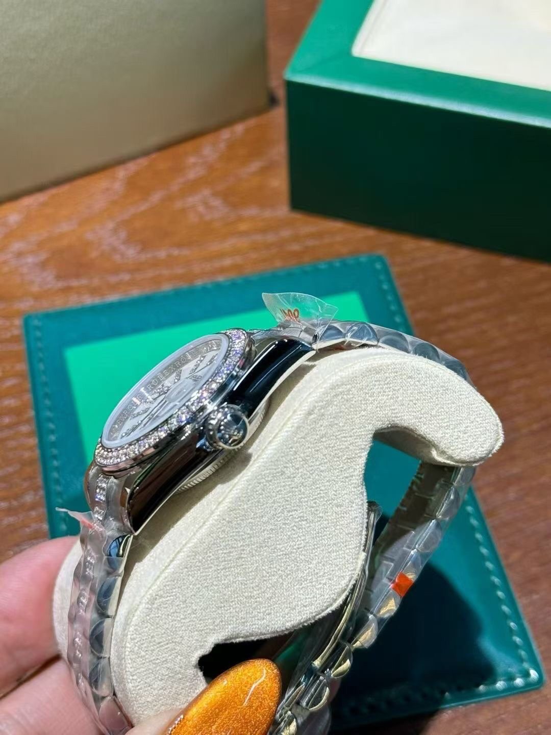 Rolex Crystal Bezel White Dial Watch
